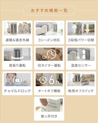 [山善] 速暖 カーボンヒーター + 遠赤外線 シーズヒーター 搭載 ツインヒート プラスネオ (300/750/1200W 出力切替3段階) (室温センサー)