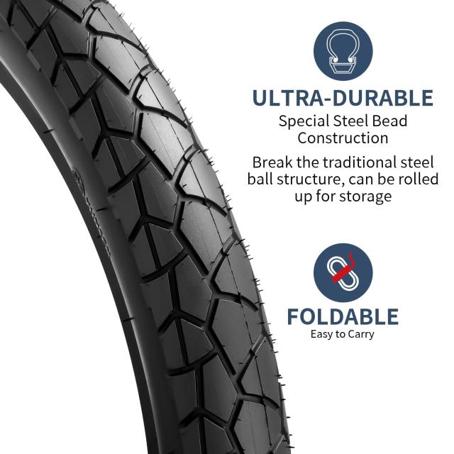 2本セット,26 3.0 タイヤ,26x3.0 電動自転車タイヤ + 26x3.0/3.5 チューブ 肉厚 米式バルブ32mm,Y-909