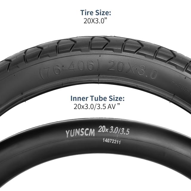 2本セット,20 3.0 タイヤ,20x3.0 76-406 自転車タイヤ+20x3.0/3.5 チューブ 肉厚 米式バルブ32mm,タイヤ 20 3.0,Y-909