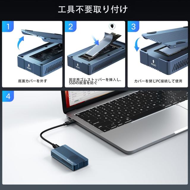 ACASIS，40Gbps超高速，M.2SSD外付けケース,USB4.0 NVMe M.2 SSDケース,Thunderbolt 4/3 USB4/3.2/3.1/3.0/2.0互換性あり,ファン付きアル_5