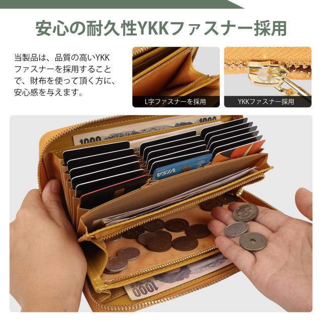 DCLKO] 2024年 長財布 レディース 財布 本革 牛革 多機能財布 YKK
