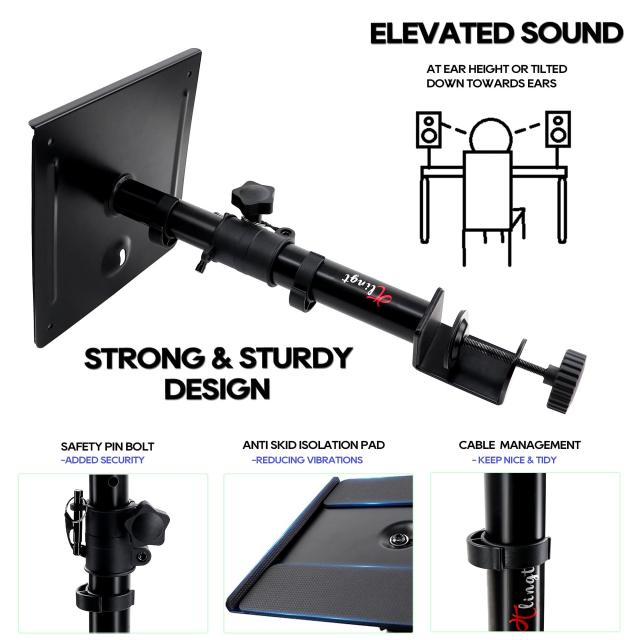 Tlingtスピーカースタンド 卓上 小型 クランプ モニタースピーカー