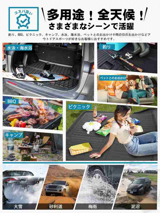 ruiya 新型 日産 c28 セレナ ラゲッジマット 専用 セレナ c28 e-power 荷台 ラゲッジトレイ 3Ｄラゲッジマット 折り畳み式 防水 滑らないの通販は