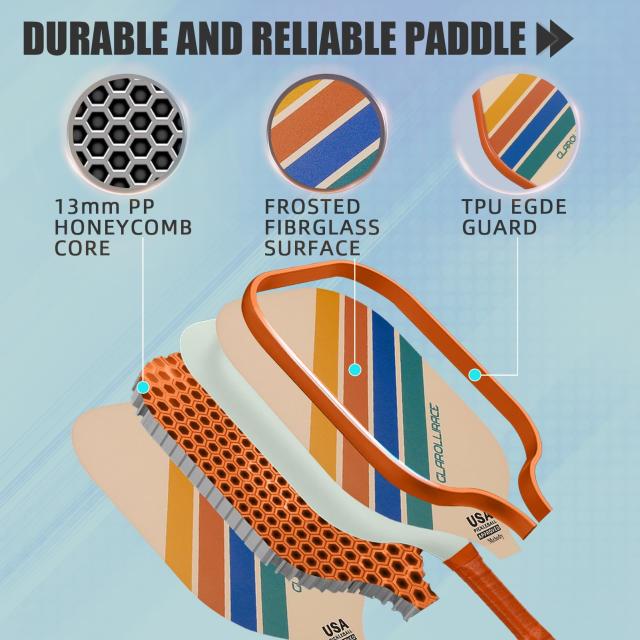 2個セット ピックルボール パドル ガラス繊維ハニカムコア 初心者向け