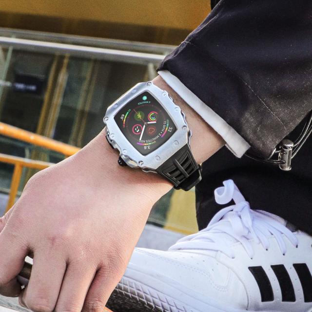 AHNHSKY Apple Watch ケース 45mm | 44mm バンド カバー 耐衝撃 傷防止 スポーツバンド アップルウォッチ バンド iWatch Series 9/8/7/SE