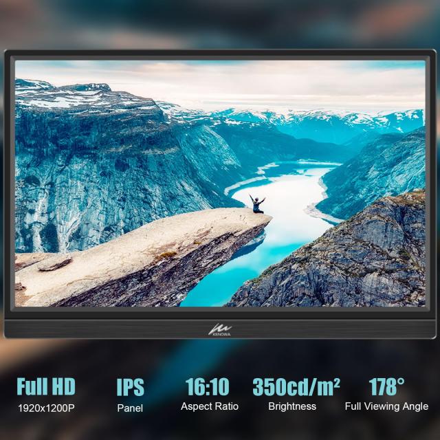 モバイルモニター 16インチ Kenowa 1920x1200 IPSパネル 178°全視野 FHD HDR ゲームモニター 薄型 軽量USB Type-C HDMI PS5/XBOX/Switch_1
