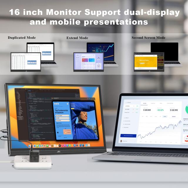 モバイルモニター 16インチ Kenowa 1920x1200 IPSパネル 178°全視野