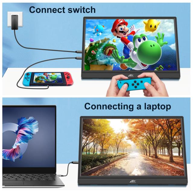 モバイルモニター 16インチ Kenowa 1920x1200 IPSパネル 178°全視野 FHD HDR ゲームモニター 薄型 軽量USB Type-C HDMI PS5/XBOX/Switch_6