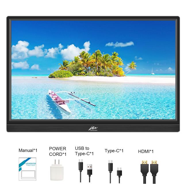 モバイルモニター 16インチ Kenowa 1920x1200 IPSパネル 178°全視野