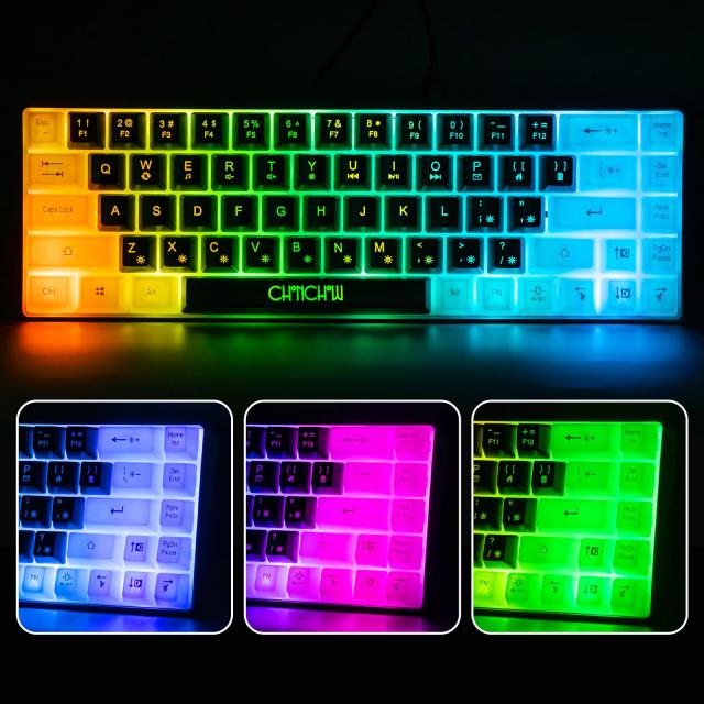 CHONCHOW ゲーミングキーボード コンパクト 薄型 68キー60％小型