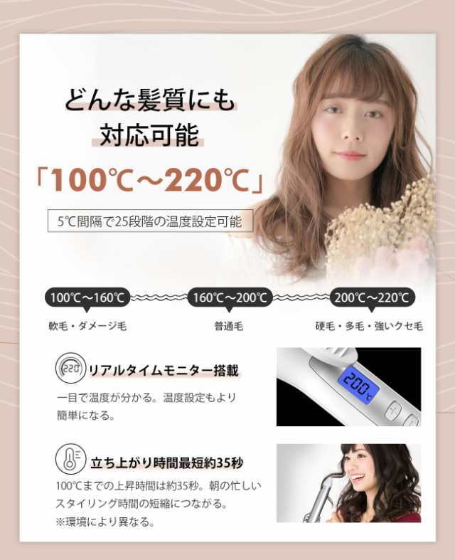 ヘアアイロン カール BAYATA コテ 32mm 100℃〜220℃調節可能 25段階温度調節 プロ仕様 100V-240V海外対応 60分自動オフ  ロングパイプ なの通販はau PAY マーケット - onlinestoreS au PAY マーケット店 | au PAY マーケット－通販サイト