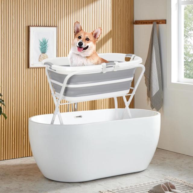 BEBEROAD PETS 犬 バスタブ ペット用バスタブ 折りたたみ スタンド付き 猫犬浴槽 猫犬お風呂用 折りたたみたらい 持ち運び 内外に適用 多