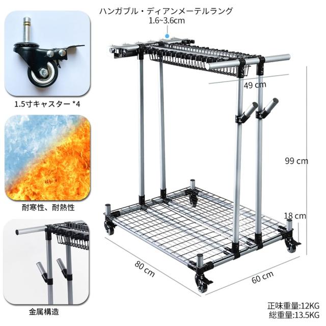 モバイル ガーデン ツール タワー ガレージ ストレージ ホルダー ツール ストレージ ラック、大きな長いツールを収納するコーナー ワーク_5