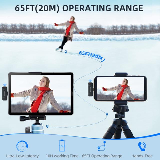 XIAOLO-ワイヤレスマイク-ピンマイク-iPhone/iPad携帯電話用スマホ外 