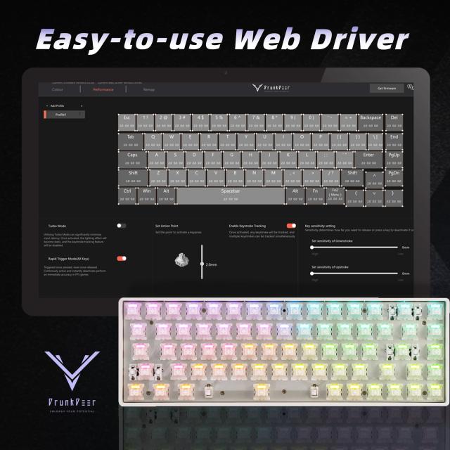 DrunkDeer G65 ラピッドトリガー メカニカルキーボード 磁気スイッチ ゲーム用 65%サイズ RGB コンパクト 有線 ゴースト防止 ベアボーン_4