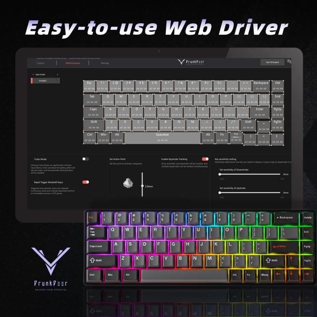 DrunkDeer G65 eスポーツゲーミングキーボード、ラピッドトリガーキーボード - ホール効果スイッチ - 磁気スイッチ - ラストウィン＆リリ_4