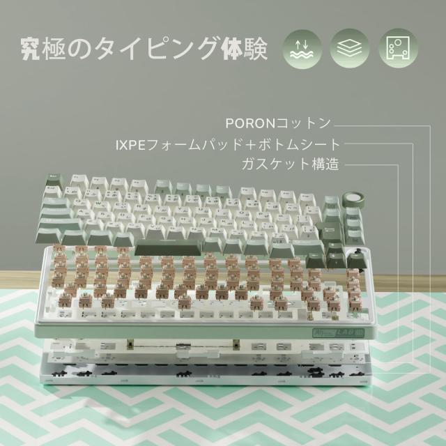 【Amazon.co.jp限定】RK ROYAL KLUDGE R75 メカニカルキーボード 有線｜日本語配列｜ボリュームノブ搭載｜ゲーミングキーボード 75%カス