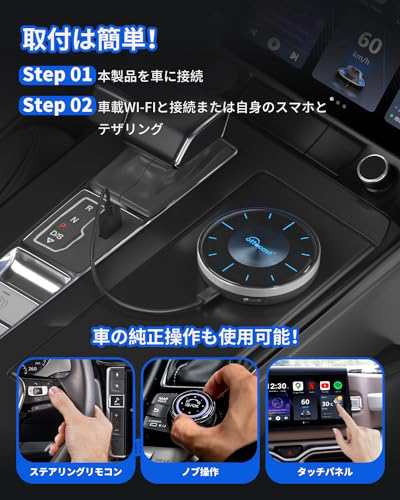 公式】Ottocast P3 オットキャストOttoAibox P3 CarPlay AI Box アダプターAndroid12.0  androidドングル Youtube