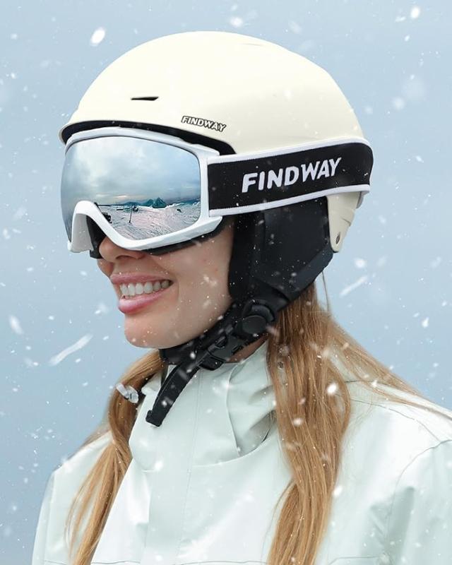 【スキーヘルメットとゴーグルのセット】Findwayスキーヘルメット 大人 スキーゴーグル付き OTG メガネ対応 ダイヤル式サイズ調整 3層保_5