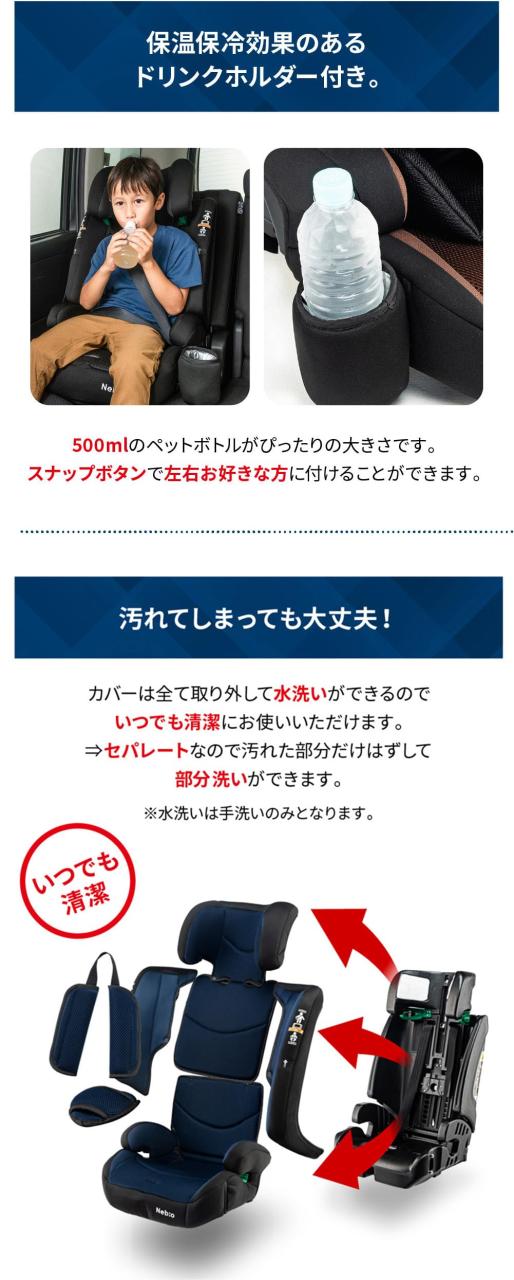 Nebio ネビオ【R129適合/ISOFIX固定 15ヶ月から12歳 ロングユース 保温