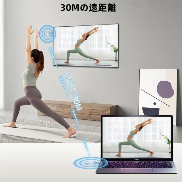 ワイヤレスHDMI 無線 送受信機セット 収納に便利 無線化 30m安定転送距離 1080P/5Ghz WIFI＆設定不要 映像音声同期出力 【日本技適認証済_3