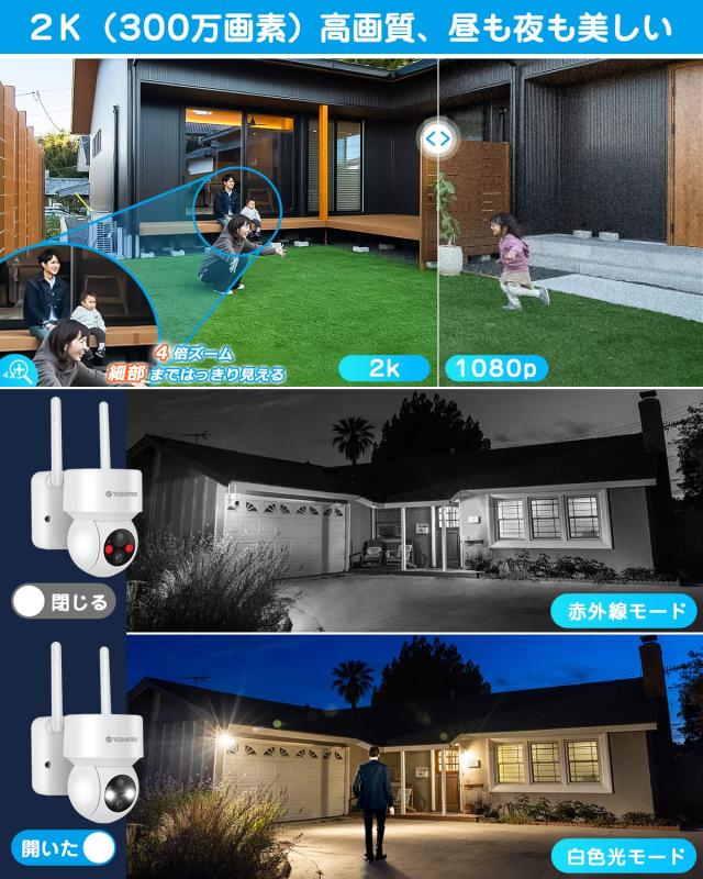 新品 YESKAMO防犯カメラ屋外ソーラー300万画素夜間カラー撮影パン355° YESKAMO 防犯カメラ 屋外 ソーラー 300万画素 夜間カラー撮影