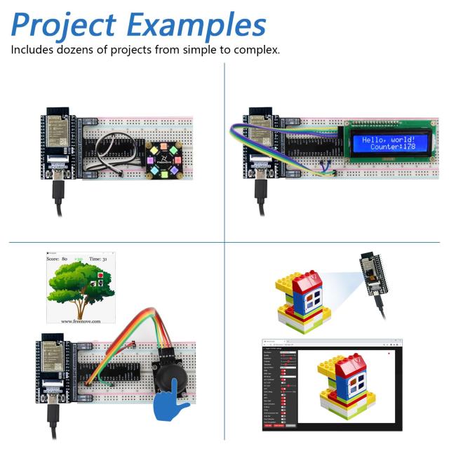 Freenove ESP32-WROVER 用究極スターター キット (付属) (Arduino IDE と互換性あり)、オンボード カメラ ワイヤレス、Python C、814 ペ_3