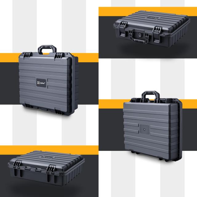 Lykus HC-4010 防水ハードケース 格子状カットスポンジが内蔵 内寸:40.7x33.6x11.7 cm ピストル、ドローン、ビデオカメラ、プロジェクタ_5