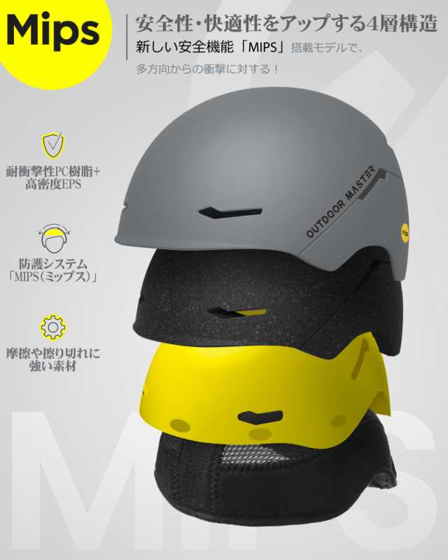 OUTDOORMASTER スキー ヘルメット MIPS スノーボード ヘルメット