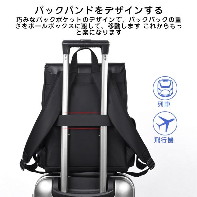 [maruno] 防水大容量ビジネスバックパック リュック メンズ 15.6インチPC対応 PU革 通学通勤出張旅行に適用 A4対応、荷物ベルト付き 素材 maruno] 防水大容量ビジネスバックパック リュック メンズ 15.6インチ