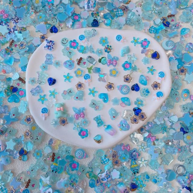 DUOLEIMI ネイルパーツ ネイルデコパーツ 100pcs 夜光 花 クマ ウサギ  