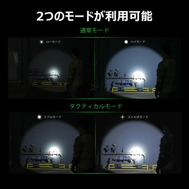 OLIGHT(オーライト) WARRIOR X 4 懐中電灯 ledライト フラッシュライト タクティカルライト デュアル充電式 2600ルーメン 高輝度 IPX8防