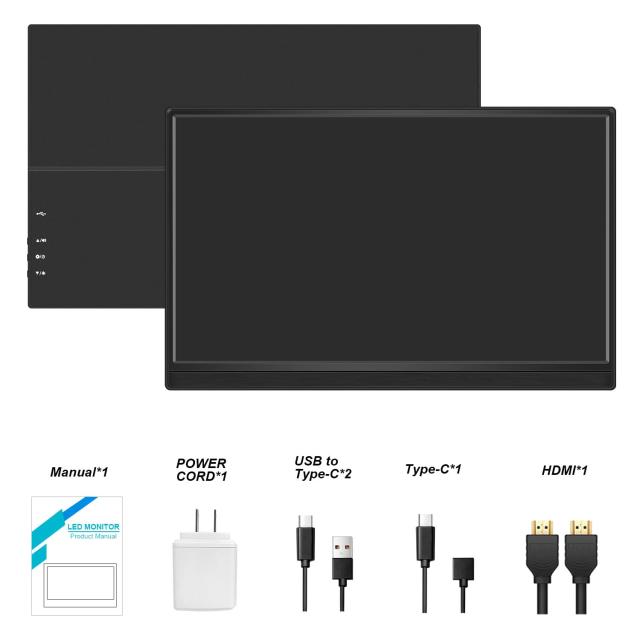 15.6インチタッチモバイルモニター Lrtzcbi 薄型 軽量スクリーンポータブルモニターHDR IPSパネルFHD解像度1920x1080 ゲームモニター 60H
