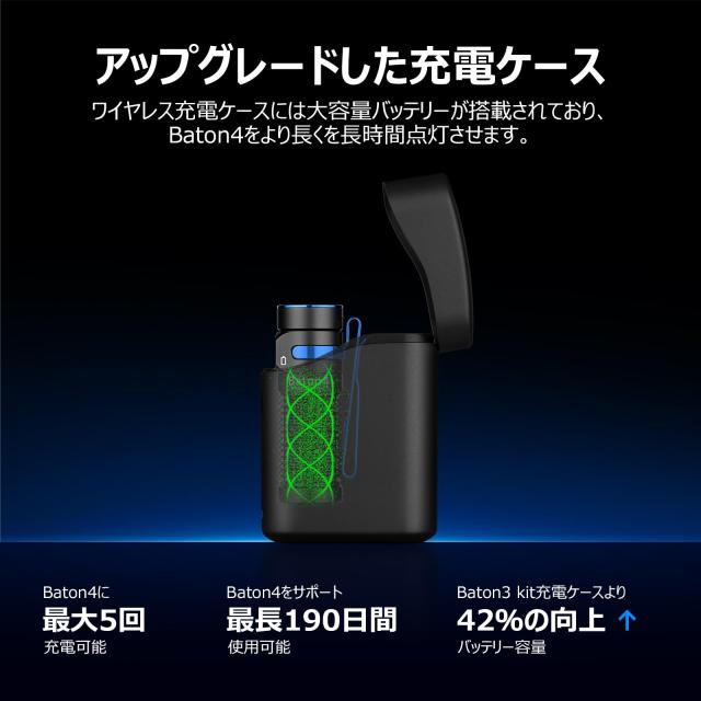OLIGHT(オーライト) Baton 4 Kitフラッシュライト 1300ルーメン 充電ケース付き 小型 強力 無段階調光 懐中電灯 ハンディライト 充電式_4