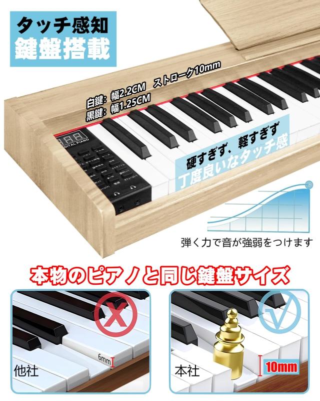 超大譜面台、木目】ニコマク NikoMaku 電子ピアノ 88鍵盤 SWAN-Z MIDI 