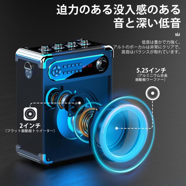 JYX スピーカーセット 拡声器 ワイヤレスマイク3本 Bluetooth 5.0対応 高低音強化機能搭載 充電式 ポータブル ホームパーティー、カラオ_1