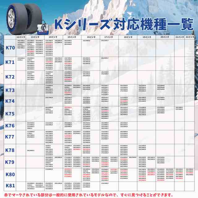 JASIDA(ジャシダ) タイヤチェーン 布製 軽自動車 スノーチェーン 非金属 簡単装着 チェーン規制対応 K74の通販は