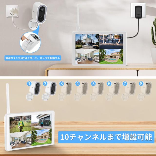 JENNOV 防犯カメラ 屋外 ソーラー 400万画素 超高画素 120°超広角 電源