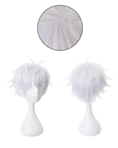 [神併良品] 五条 悟 コスプレ ウィッグ付き 学生時代 呪術廻戦 コスプレ衣装 めがね付き フルセット コスチューム 大人用 仮装 文化祭 Go_4