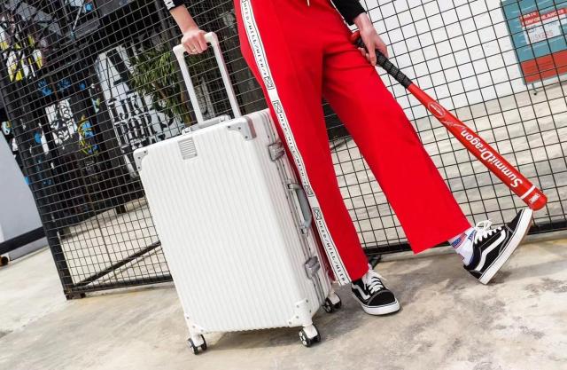 LNMLAN スーツケース アルミフレーム キャリー ケース シルバー