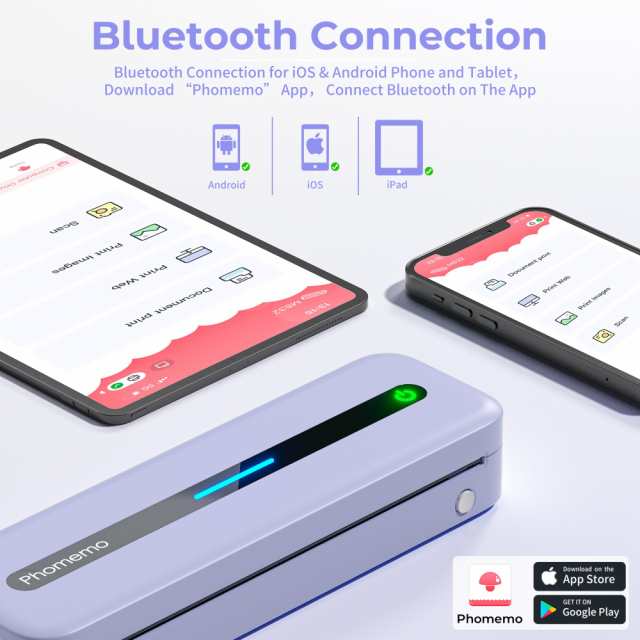 Phomemo M832 Bluetoothサーマルプリンター ポータブルプリンター モバイルプリンター A4 IOSおよびAndroidスマートフォン ノートパソコの通販は