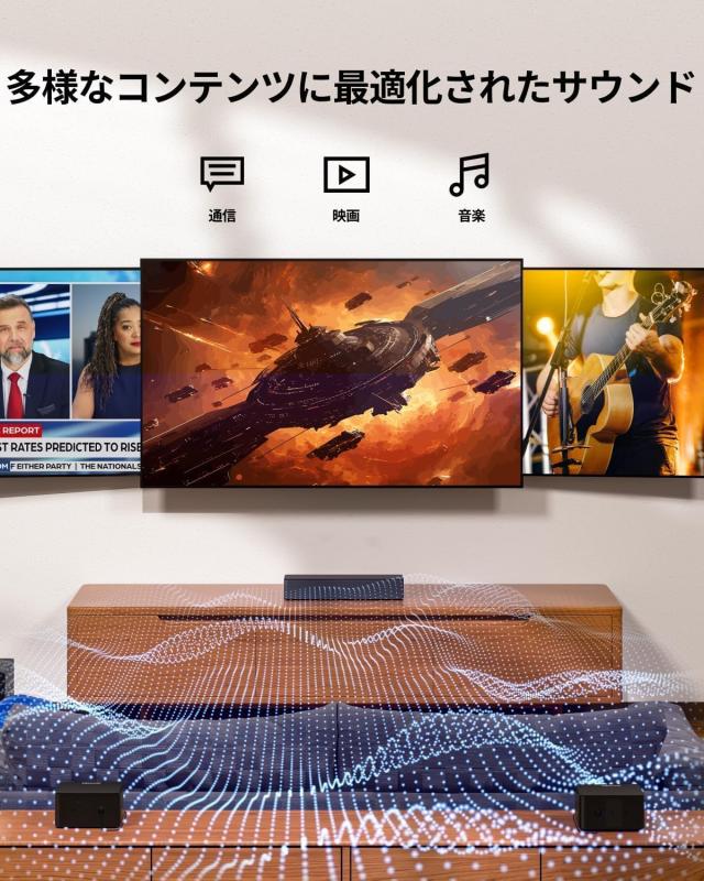 ULTIMEA サウンドバー 5.1ch スピーカー サラウンド 320W 大出力 APP制御 ホームシアター ワイヤレスサブウーファー/サラウンドスピーカ