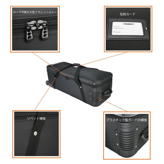 TENBEST 写真スタジオ機器ケース ローリングバッグ 100x37x33cm 大容量 防水 1680D ナイロン生地 撮影用フラッシュ、ライトスタンド、し_5