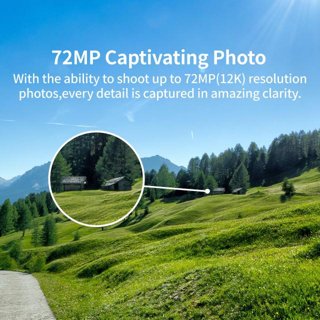 PANOX V2 360度全天球 ブログカメラ 1/2” 48MP センサー 5.7K 360 ビデオ 72MP 360 写真 3インチ タッチスクリーン, 4K 360 マルチプラッ