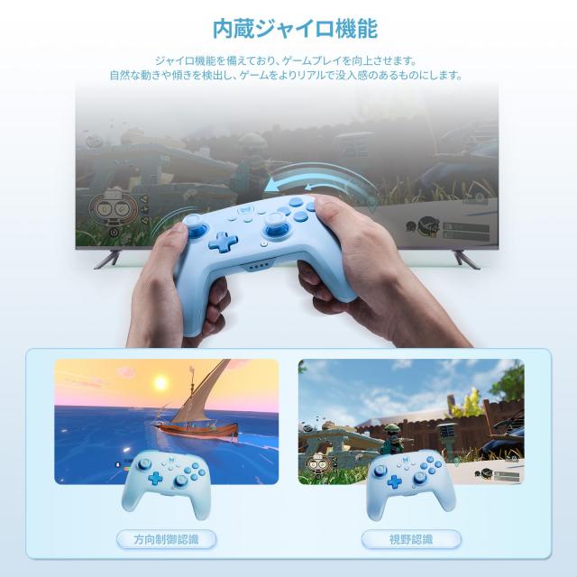BIGBIG WON Wireless Controllers, メカニカルスイッチ コントローラー Switch コントローラー Bluetooth無線/有線接続 連射機能 4階段HD_6