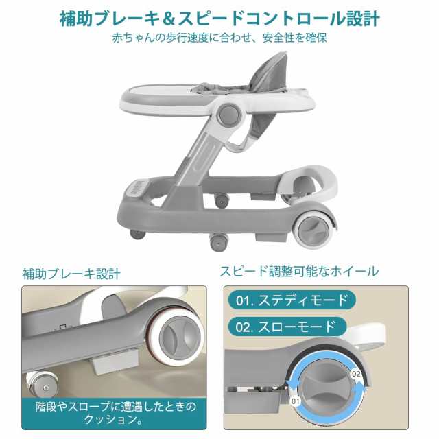 UBRAVOO 歩行器 2in1 ベビーウォーカー 赤ちゃん 折りたたみ 高