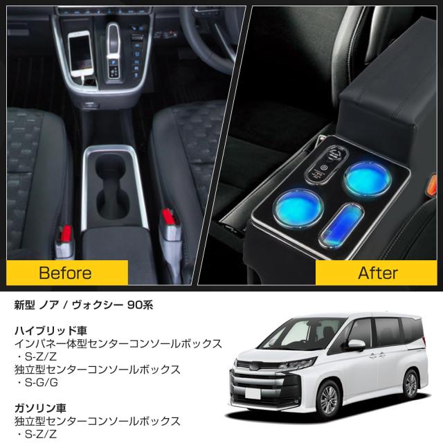 POWER PANDA【急速充電】コンソールボックス 新型 ノア ヴォクシー 90系 専用 アームレスト ハイブリッド ガソリン 車 S-Z/Z S-G/G 適用