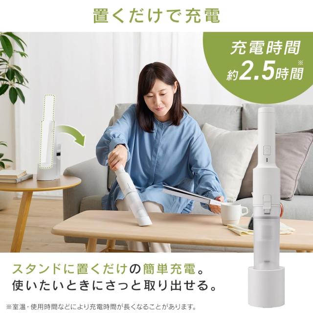 アイリスオーヤマ 掃除機 コードレス ハンディ ハンディクリーナー 充電スタンド付き 吸引力強化 コンパクト 車用 軽量 500g 静音 AZ-HCD_5