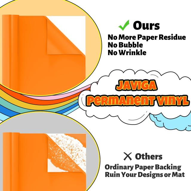 JAVIGA カッティングシート オレンジ色 約30cm*300cm 防水 耐候