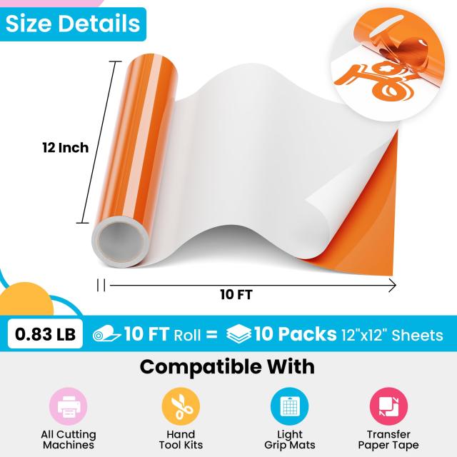 JAVIGA カッティングシート オレンジ色 約30cm*300cm 防水 耐候